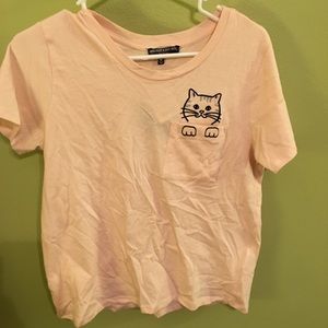 NWT Pink Kitty Pocket Midi Tee